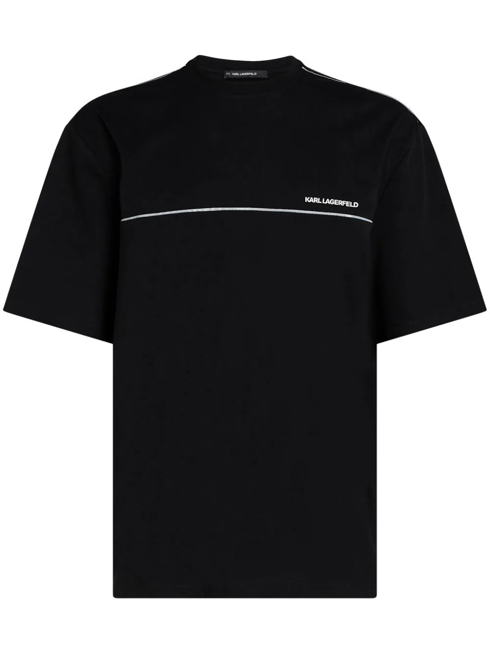 KARL LAGERFELD REFLECTIVE PIPE-LINED T-SHIRT