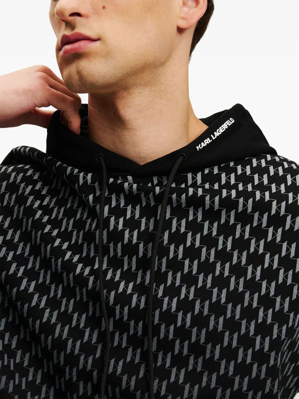 KARL LAGERFELD MONOGRAM-DEGRADE HOODIE