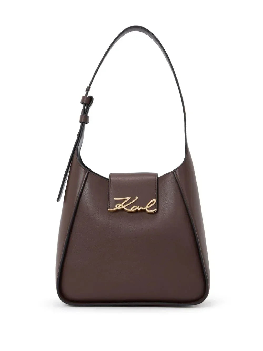 KARL LAGERFELD SIGNATURE LEATHER SHOULDER BAG