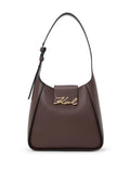KARL LAGERFELD SIGNATURE LEATHER SHOULDER BAG