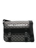 KARL LAGERFELD LOGO-EMBOSSED MESSENGER BAG